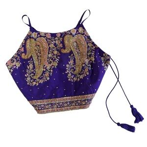 Free‎ People Sequin Halter Crop top Strappy Back Small